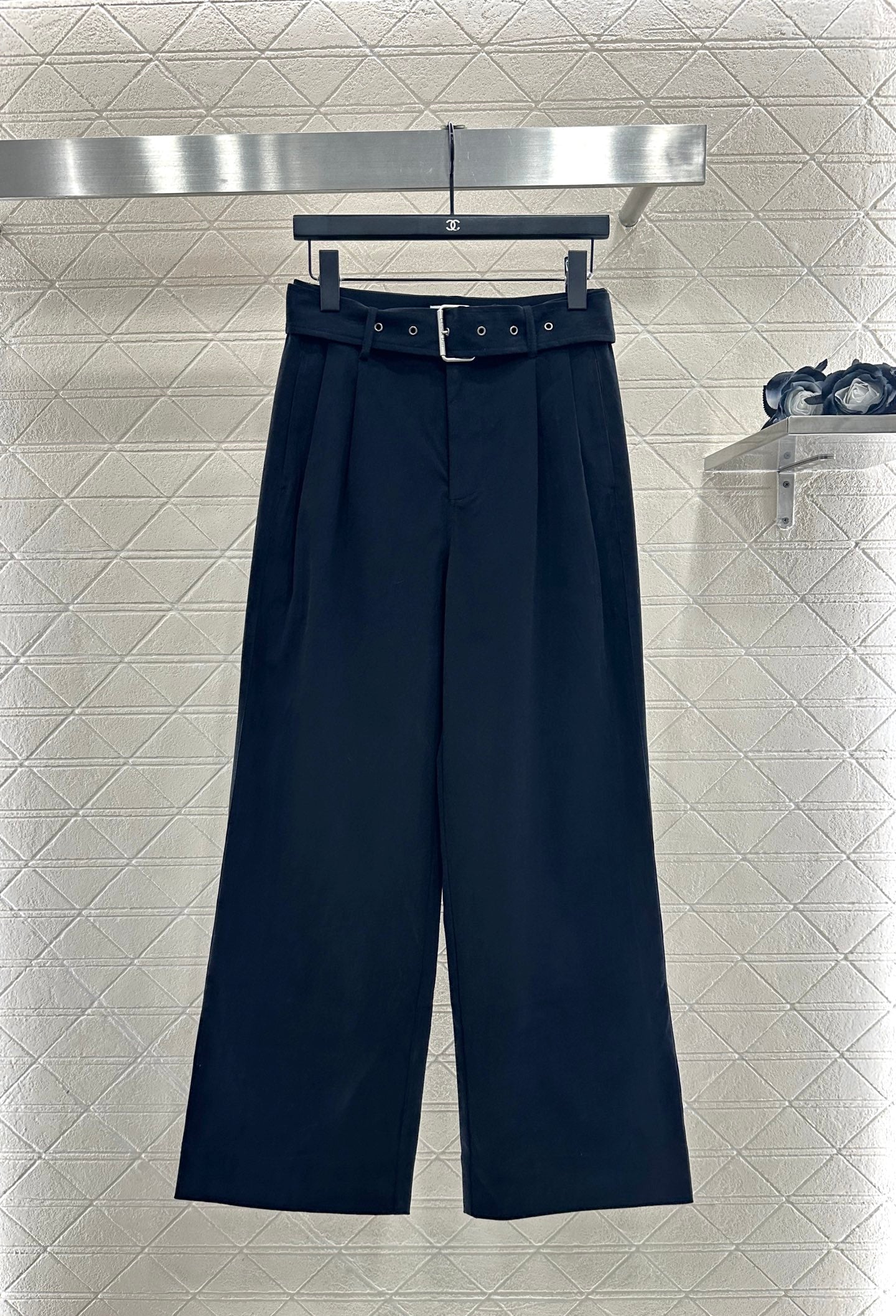 25fw Belt wide leg pants