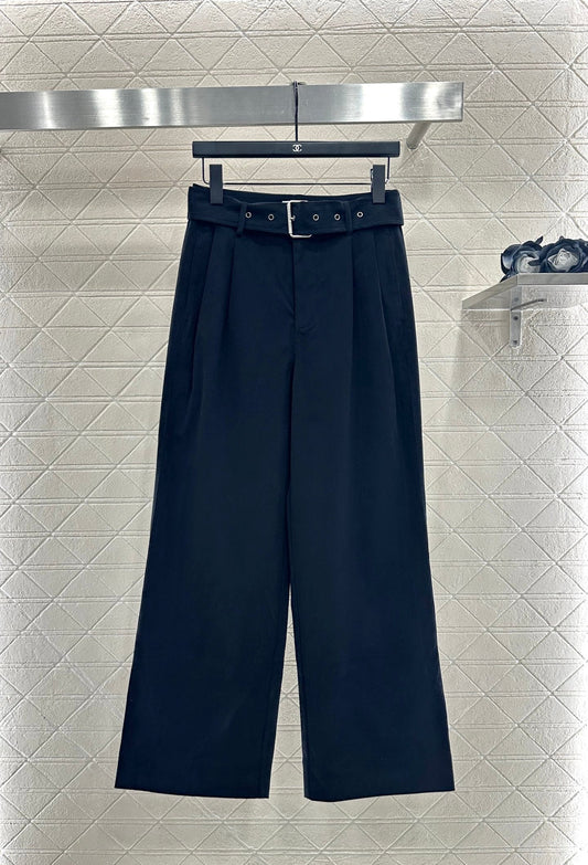 25fw Belt wide leg pants