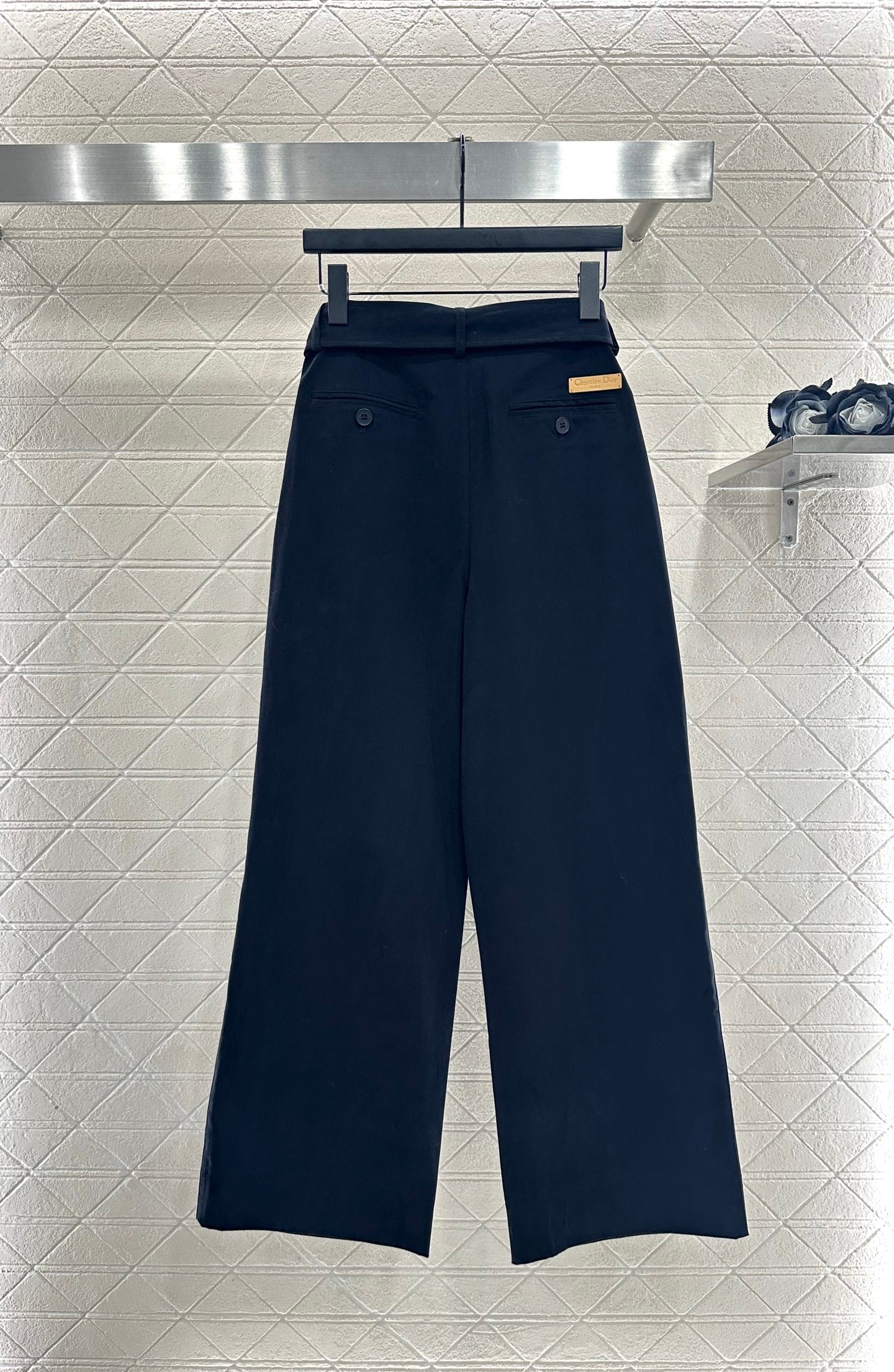 25fw Belt wide leg pants