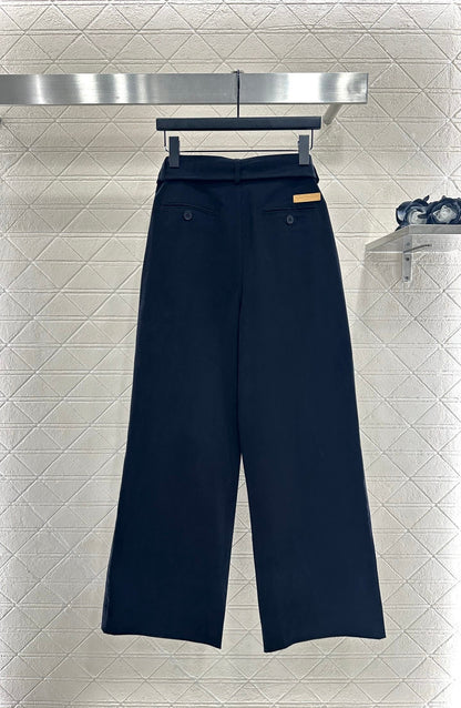 25fw Belt wide leg pants
