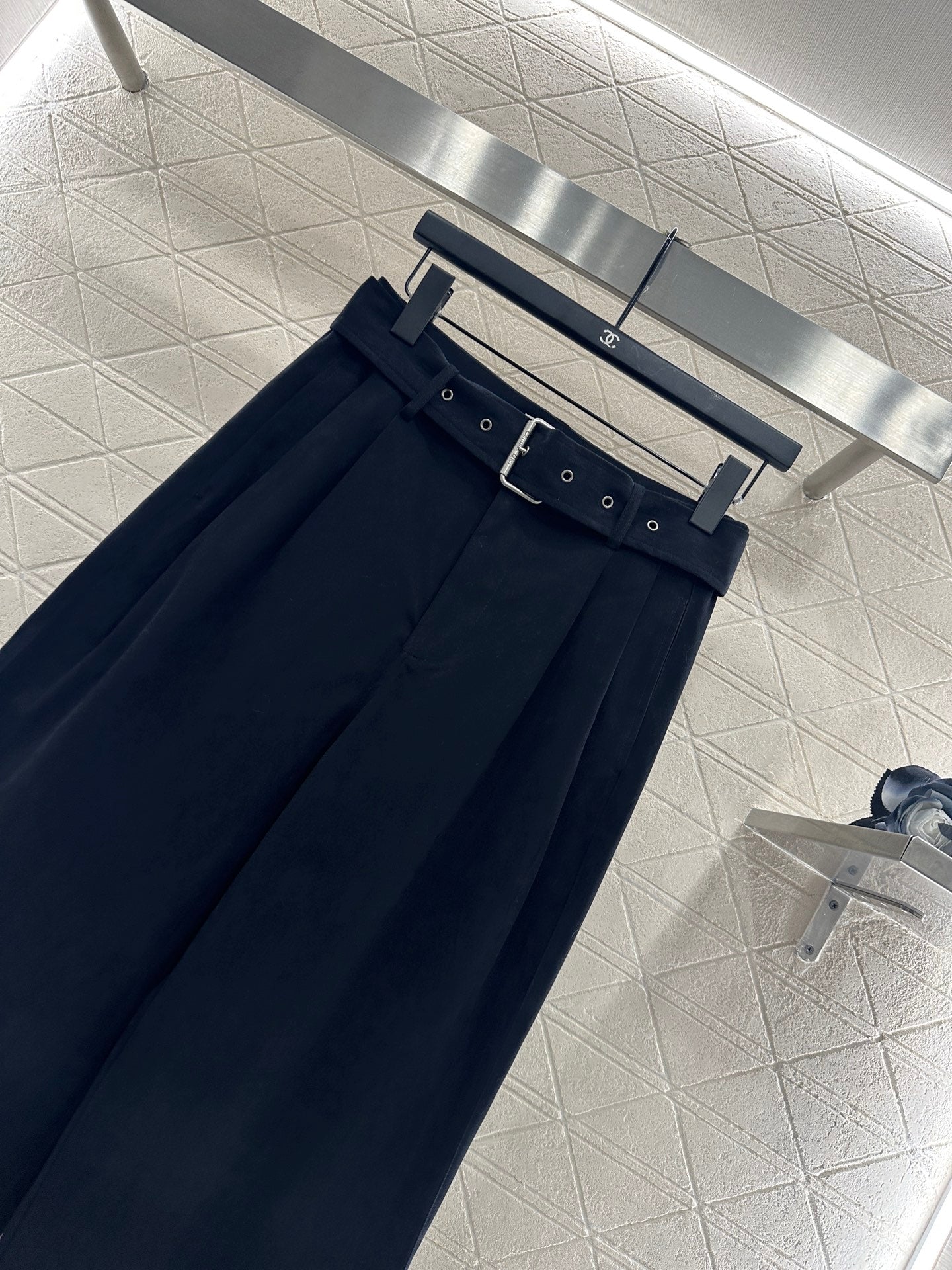 25fw Belt wide leg pants