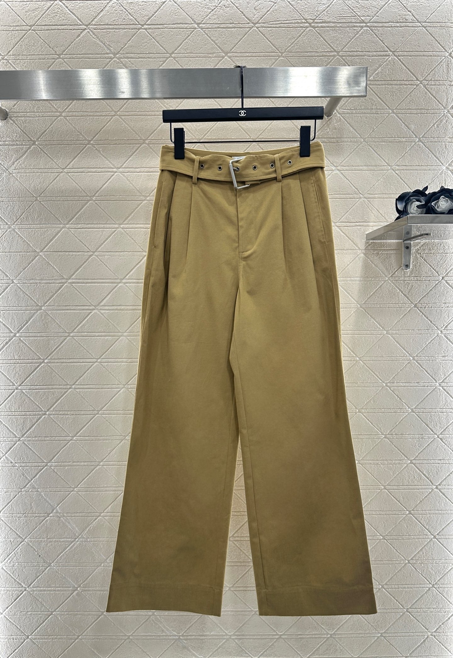 25fw Belt wide leg pants
