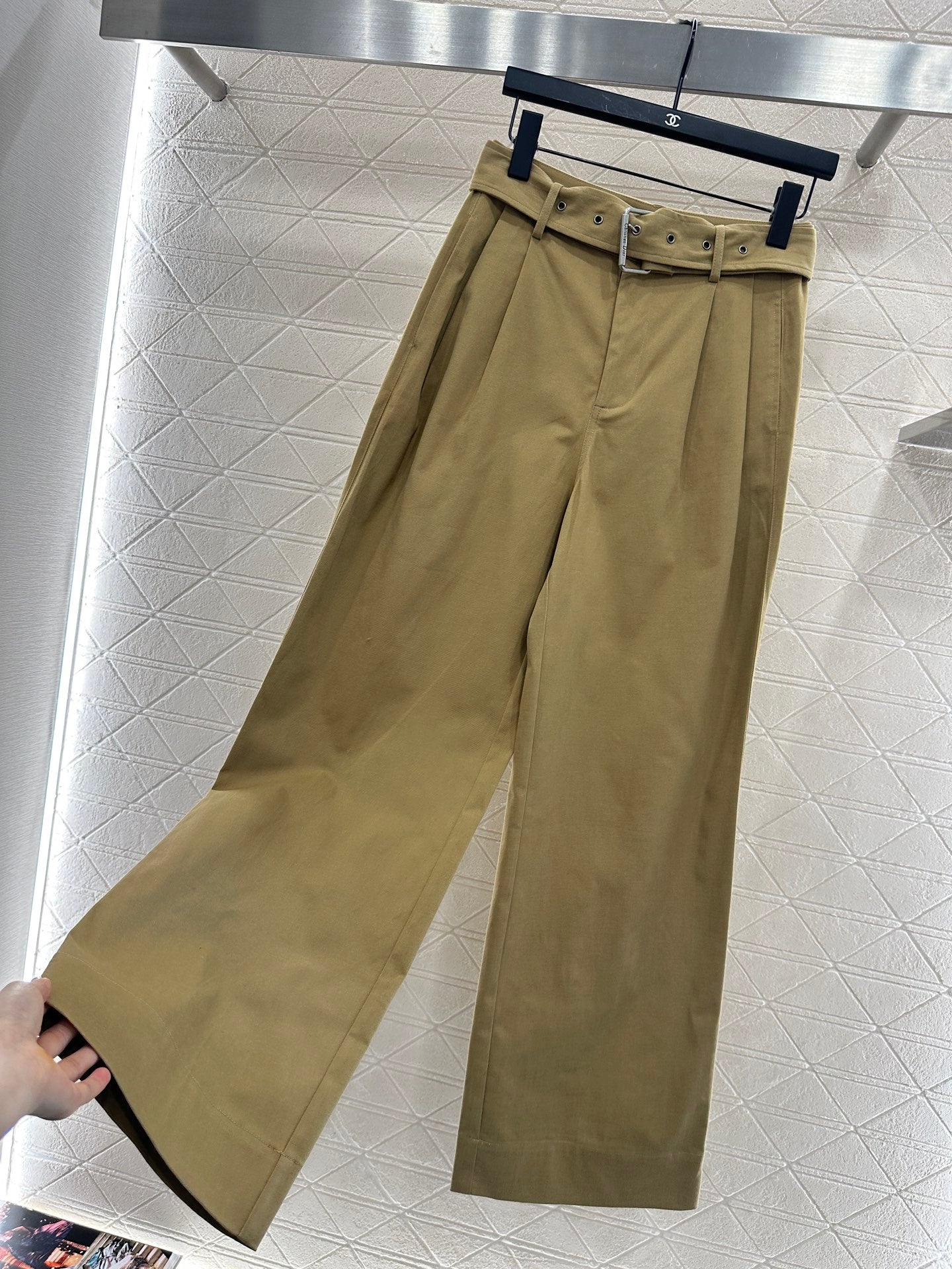25fw Belt wide leg pants