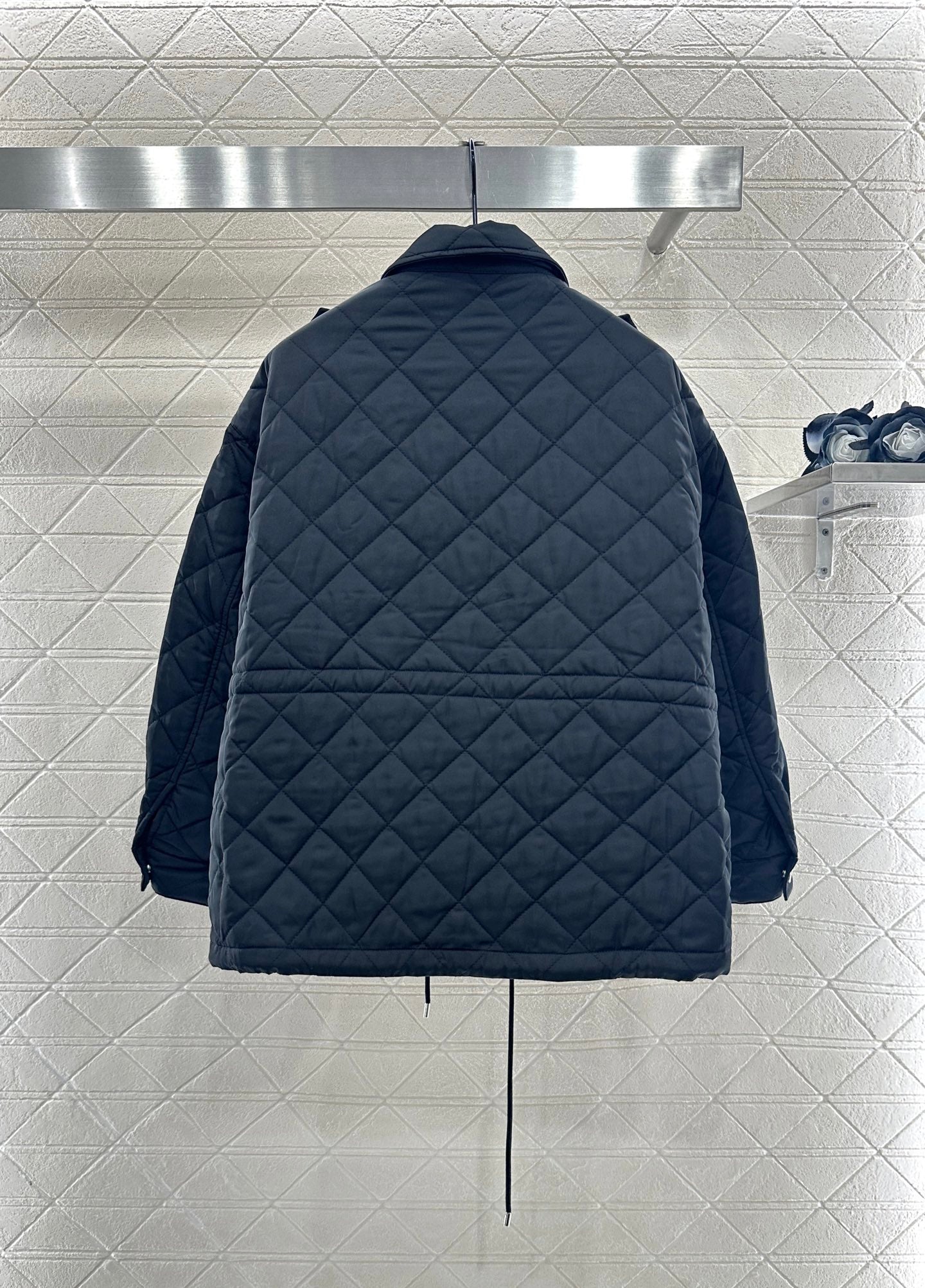 25fw Hooded drawstring waistband cotton jacket