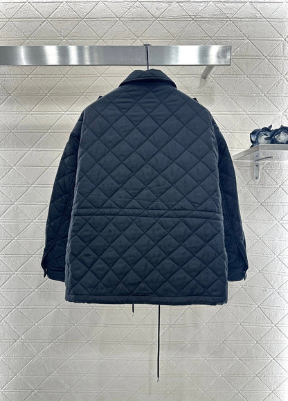 25fw Hooded drawstring waistband cotton jacket