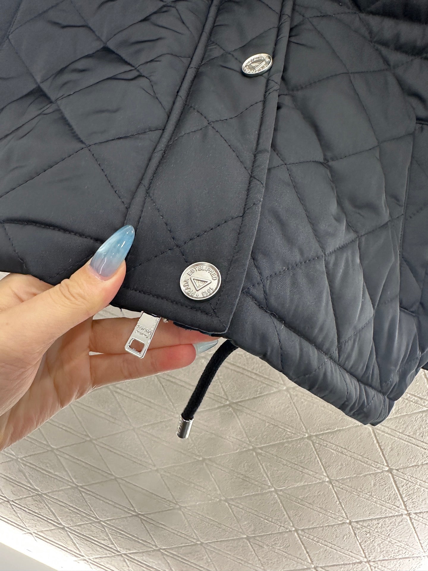 25fw Hooded drawstring waistband cotton jacket