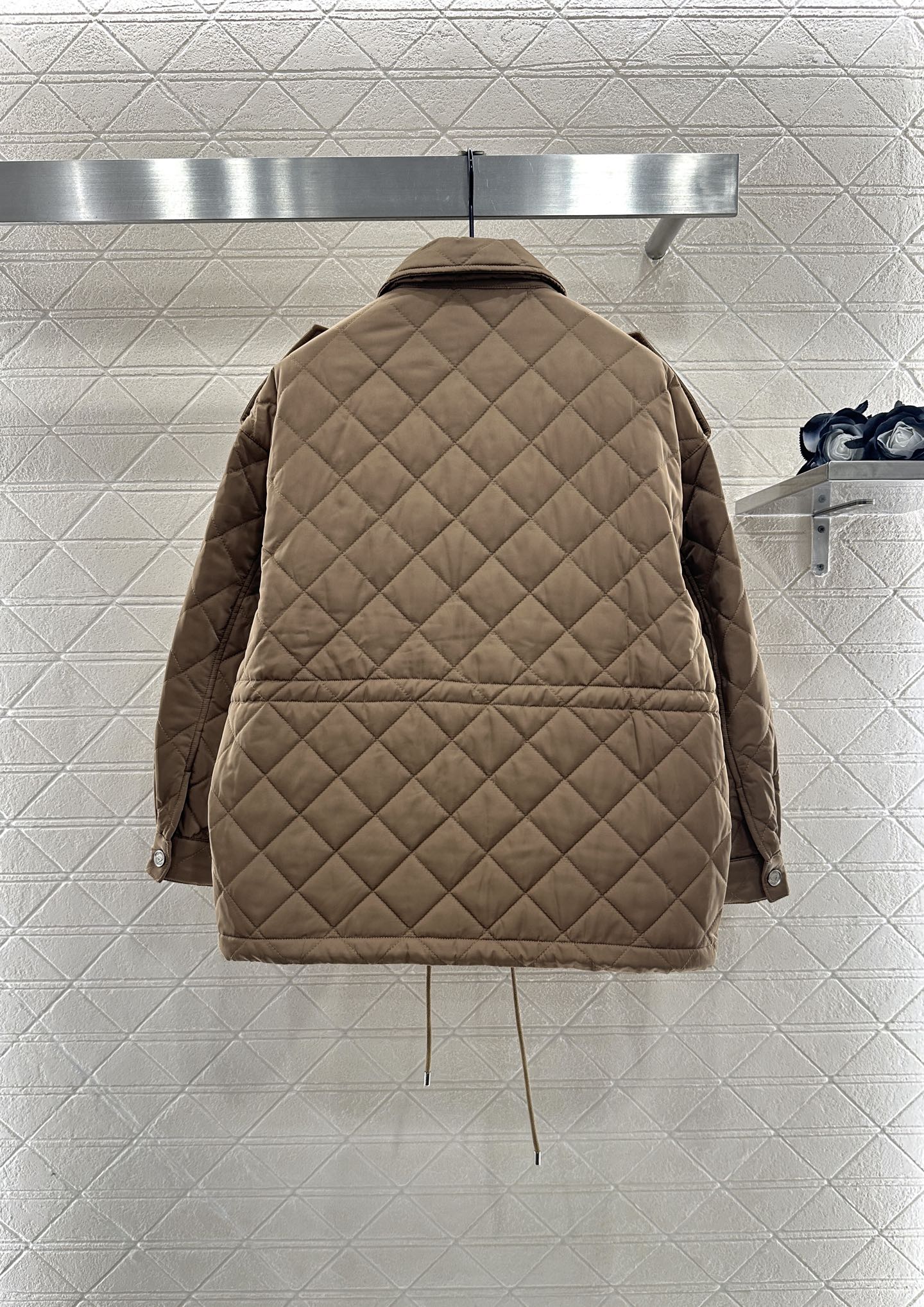 25fw Hooded drawstring waistband cotton jacket