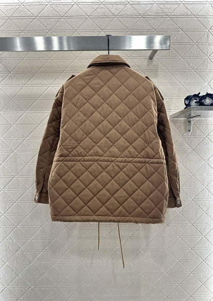 25fw Hooded drawstring waistband cotton jacket