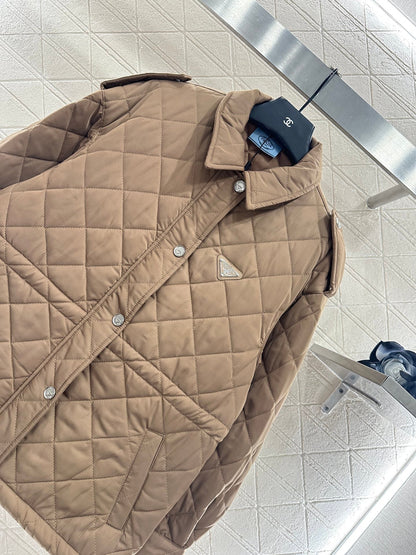 25fw Hooded drawstring waistband cotton jacket