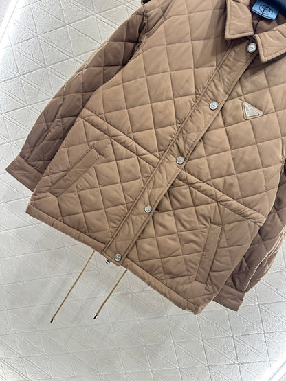 25fw Hooded drawstring waistband cotton jacket