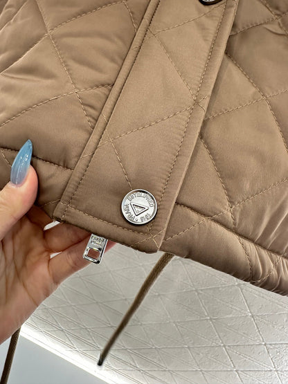 25fw Hooded drawstring waistband cotton jacket