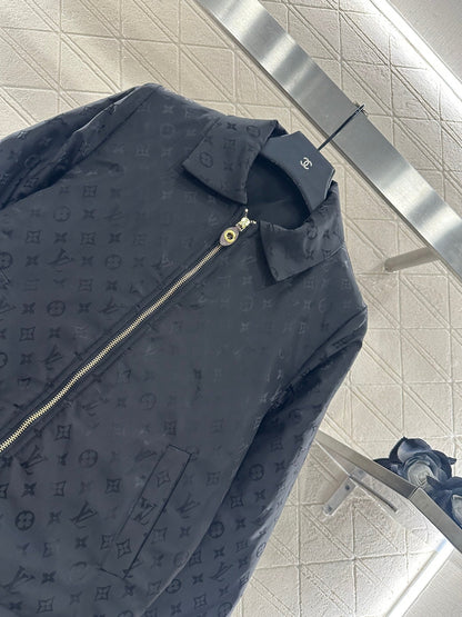 25fw Collar zipper fur patchwork cotton jacket