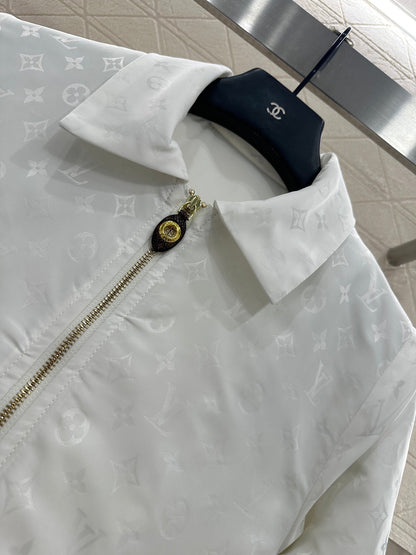 25fw Collar zipper fur patchwork cotton jacket