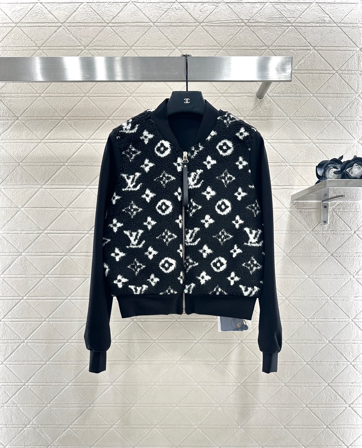 25fw Splicing Teddy Lamb Wool Coat