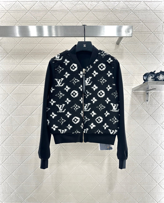 25fw Splicing Teddy Lamb Wool Coat