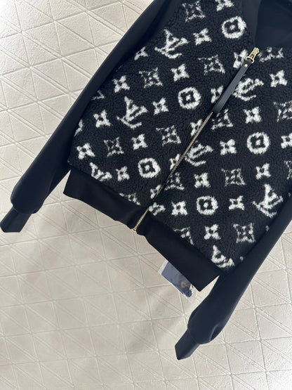 25fw Splicing Teddy Lamb Wool Coat