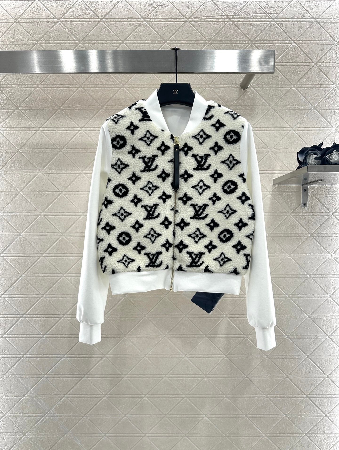 25fw Splicing Teddy Lamb Wool Coat