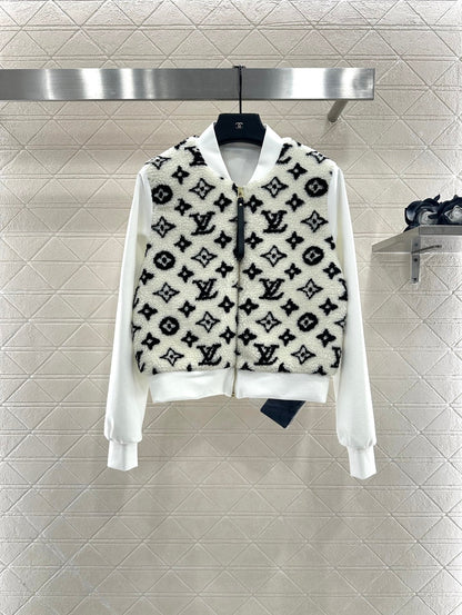 25fw Splicing Teddy Lamb Wool Coat