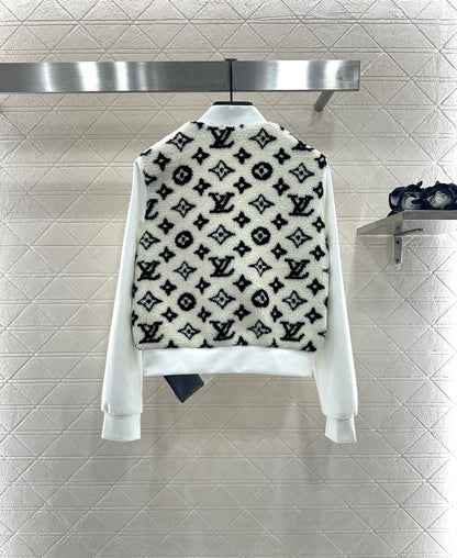 25fw Splicing Teddy Lamb Wool Coat