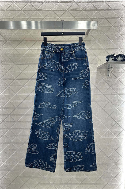 25fw Jacquard denim pants