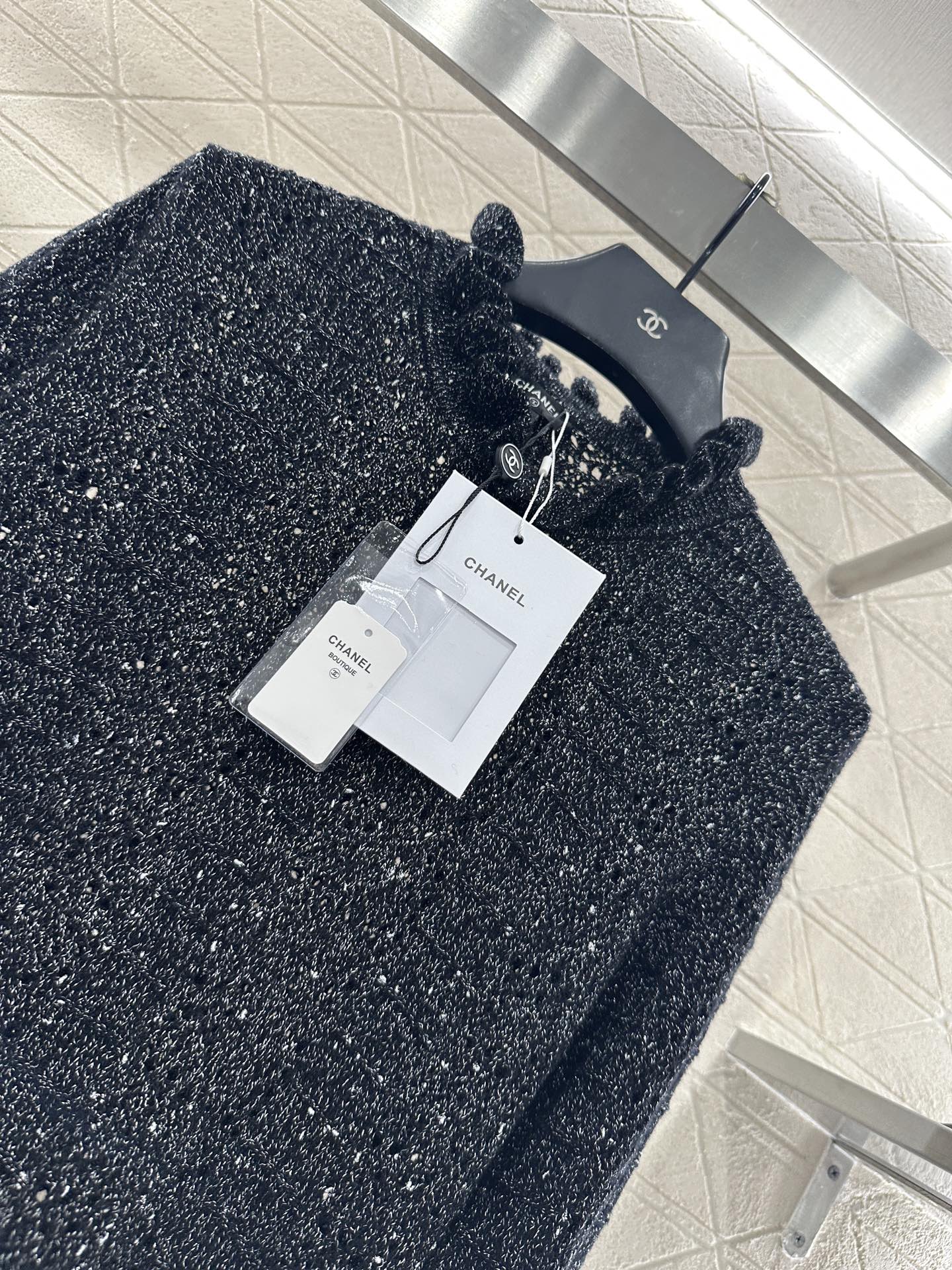 25fw Black fungus lace sweater