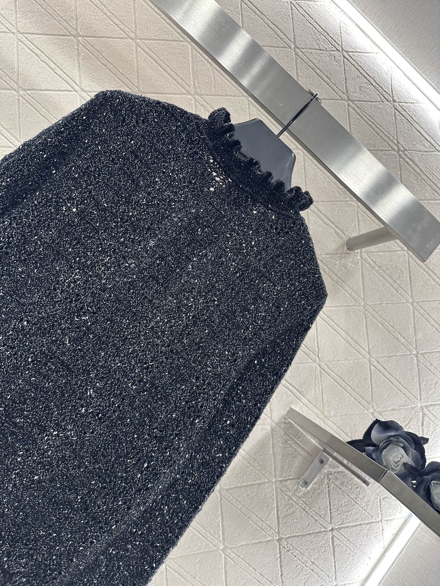 25fw Black fungus lace sweater