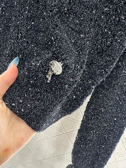 25fw Black fungus lace sweater