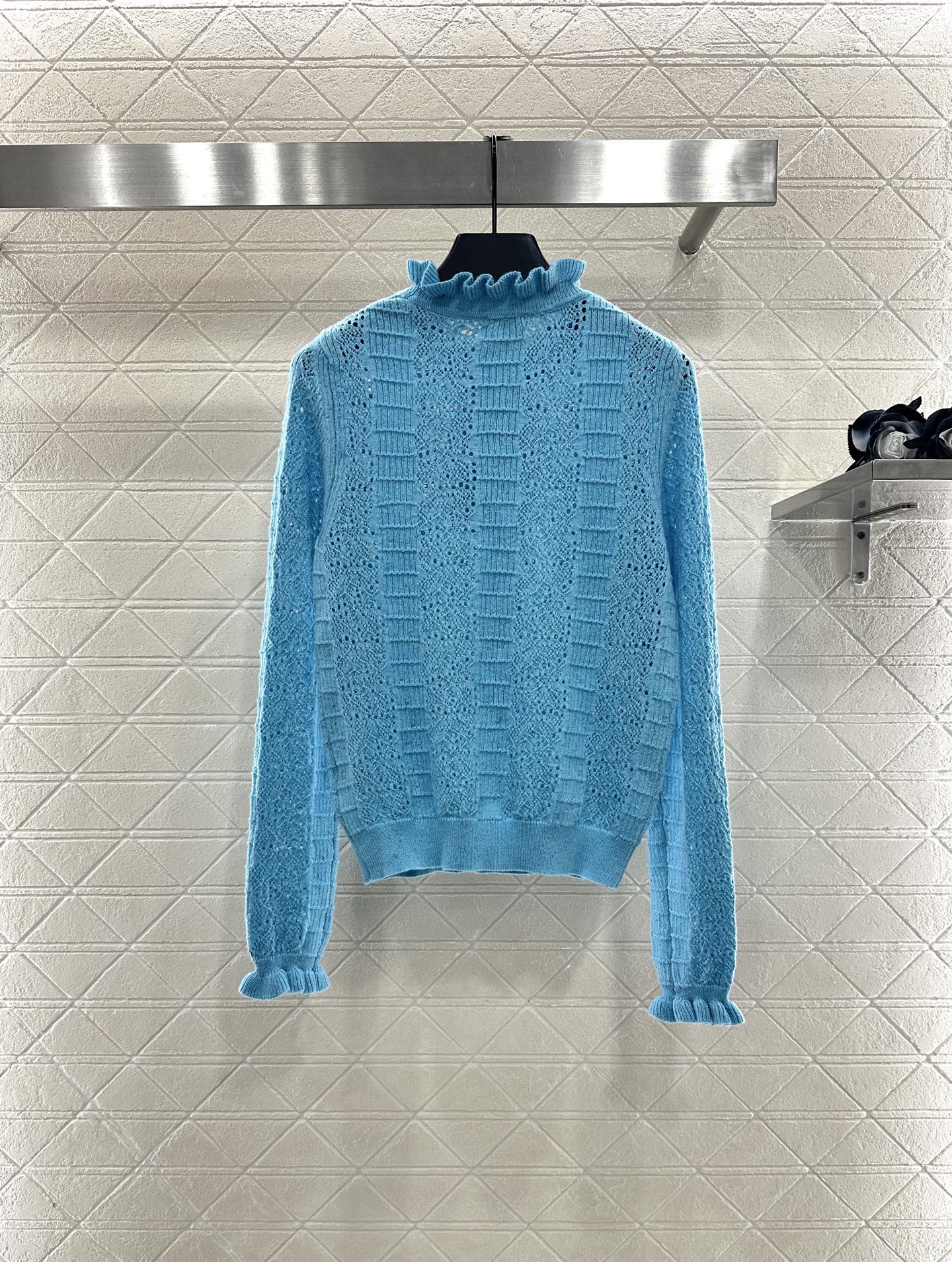 25fw Black fungus lace sweater