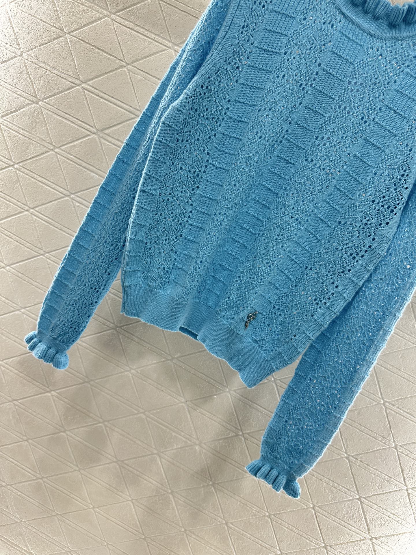 25fw Black fungus lace sweater