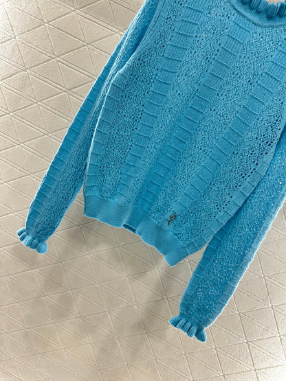 25fw Black fungus lace sweater