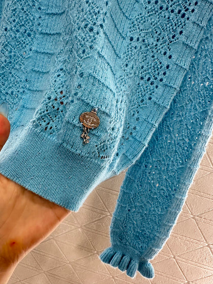 25fw Black fungus lace sweater