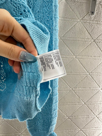 25fw Black fungus lace sweater