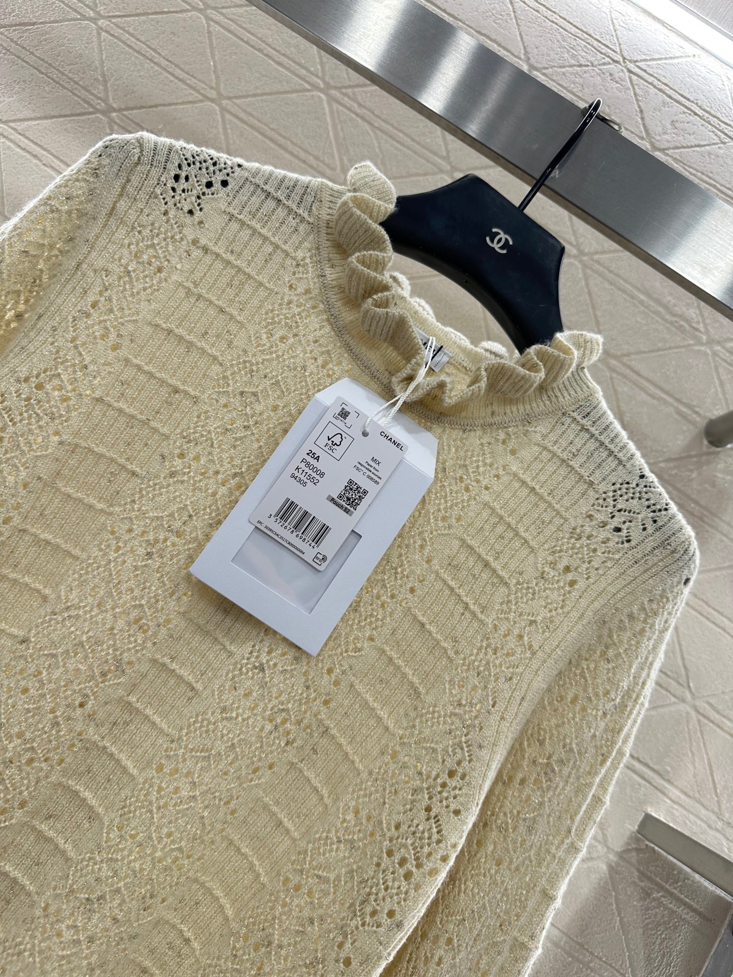 25fw Black fungus lace sweater