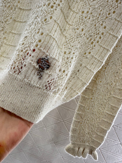 25fw Black fungus lace sweater