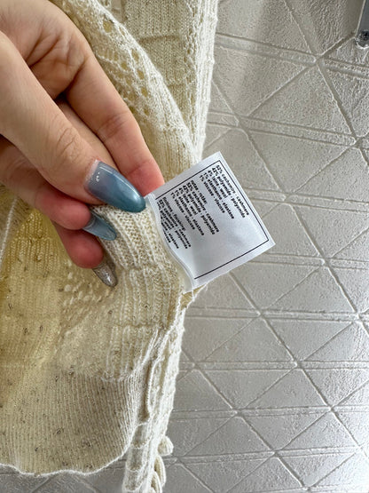 25fw Black fungus lace sweater