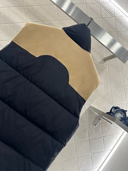 25fw Stand up collar contrasting down vest