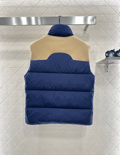 25fw Stand up collar contrasting down vest