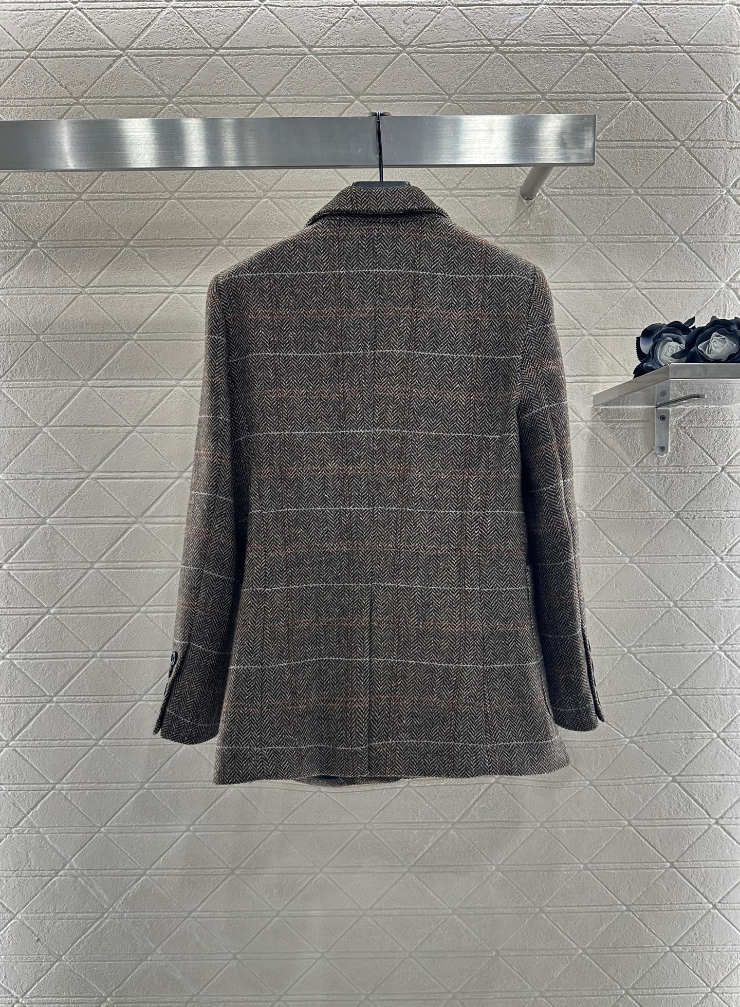 25fw Collar plaid pocket suit jacket