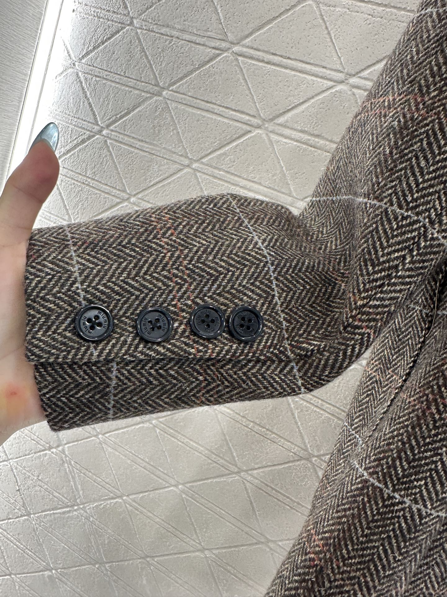 25fw Collar plaid pocket suit jacket