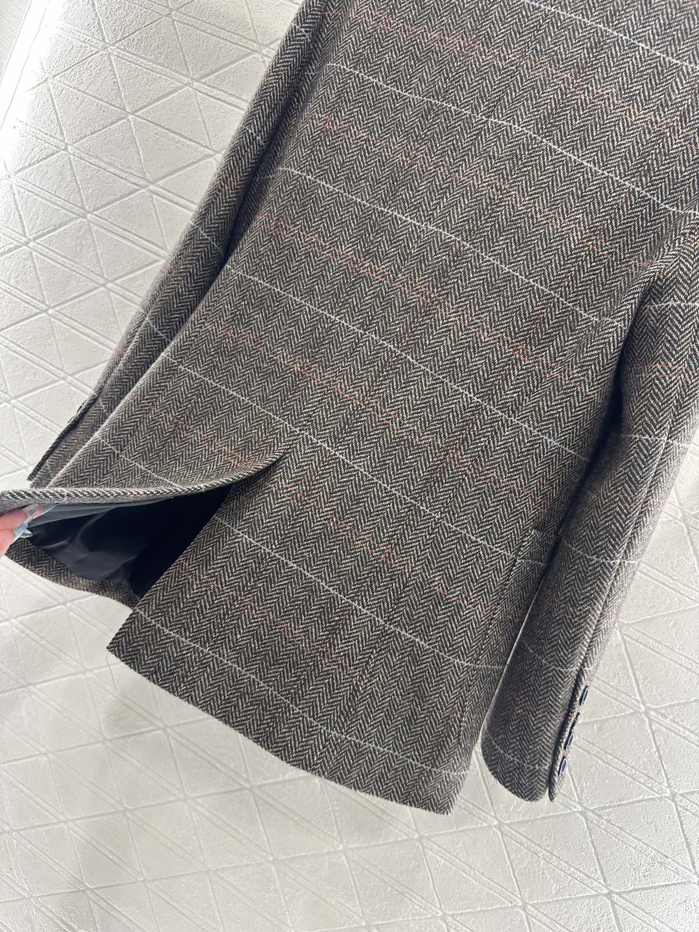 25fw Collar plaid pocket suit jacket