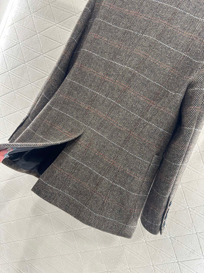 25fw Collar plaid pocket suit jacket