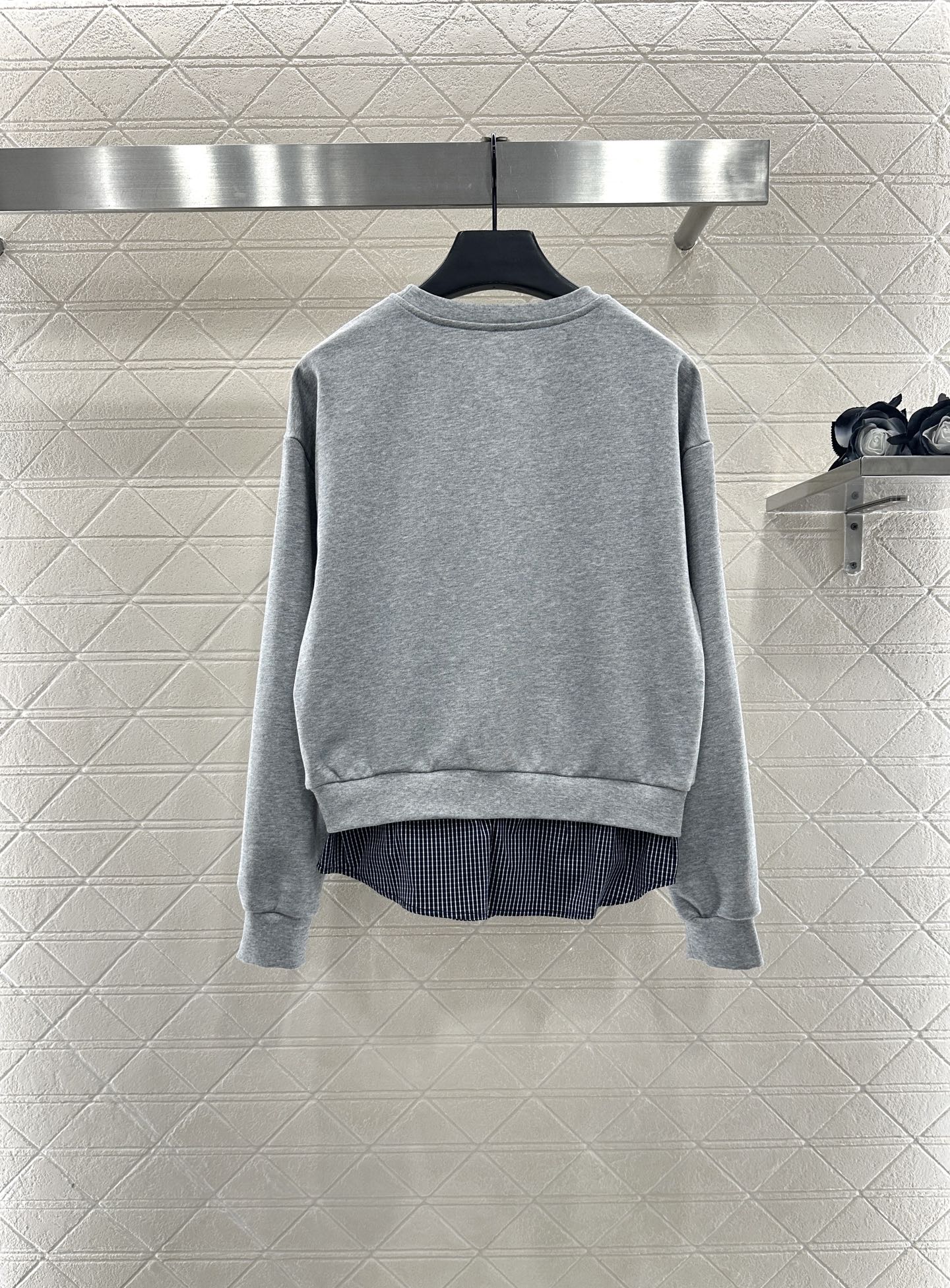 25fw Splicing plaid hoodie and pants set