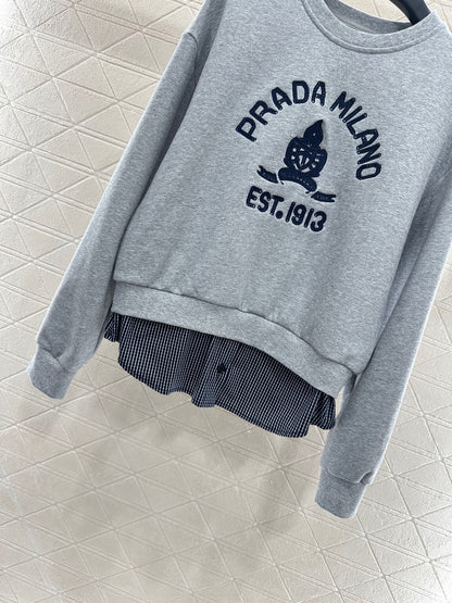 25fw Splicing plaid hoodie and pants set