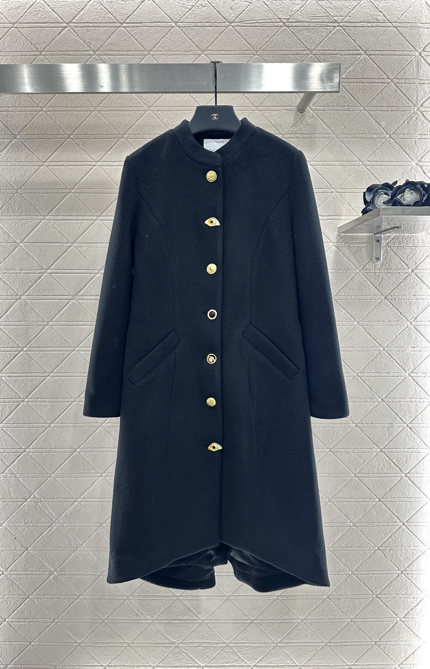 25fw Round neck long coat jacket