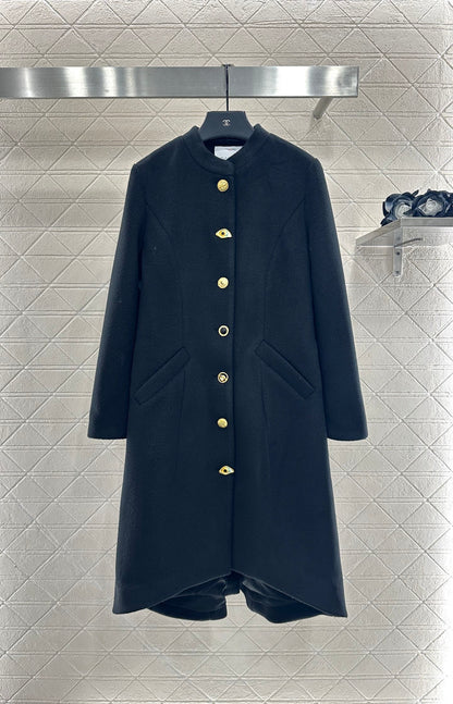 25fw Round neck long coat jacket