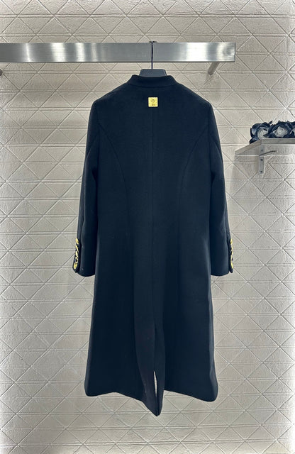 25fw Round neck long coat jacket