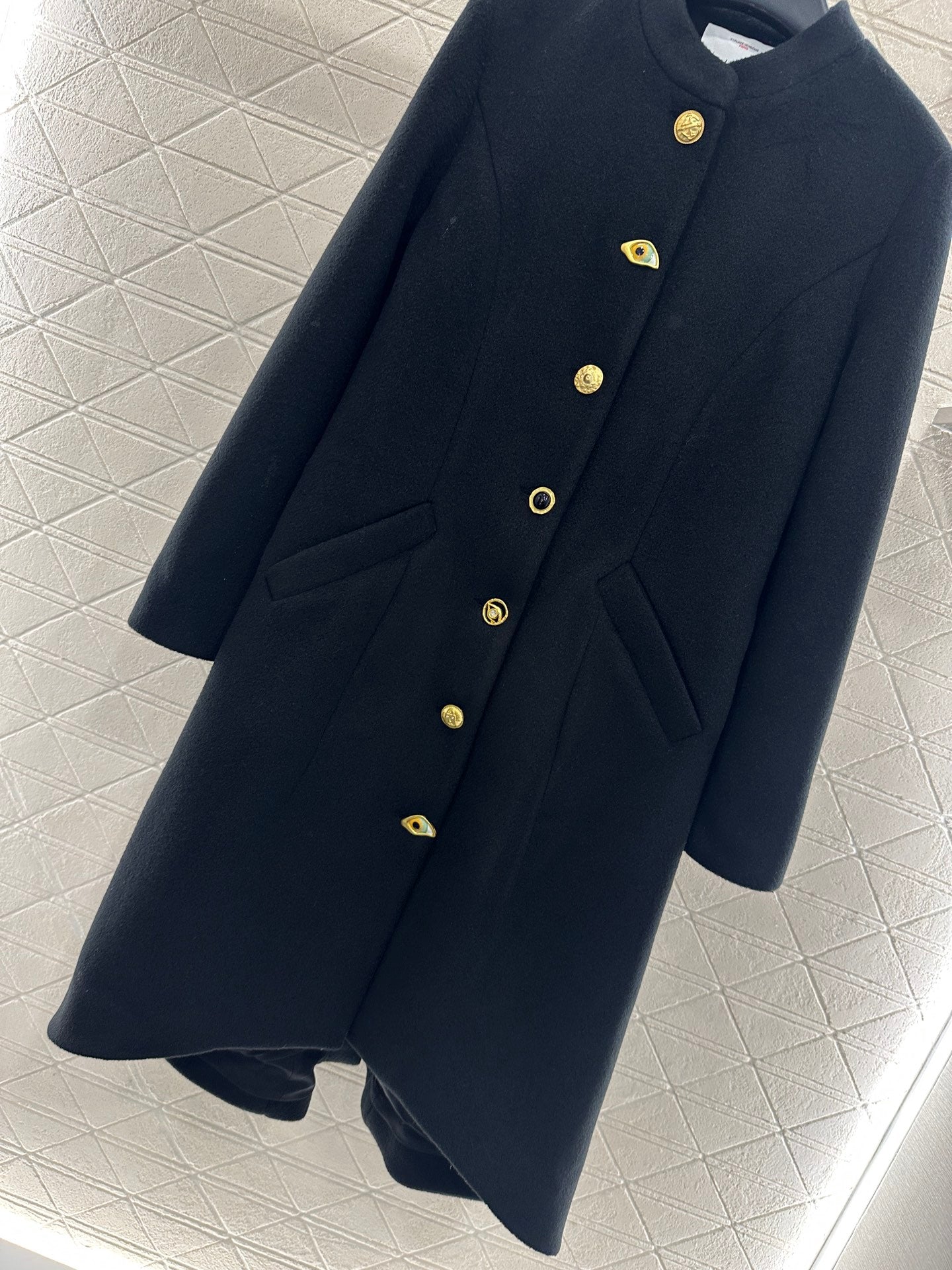 25fw Round neck long coat jacket