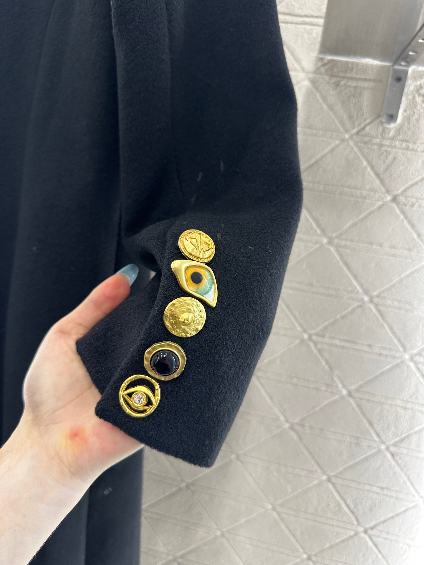 25fw Round neck long coat jacket