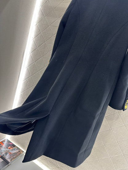 25fw Round neck long coat jacket