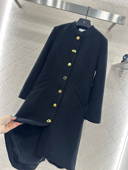25fw Round neck long coat jacket